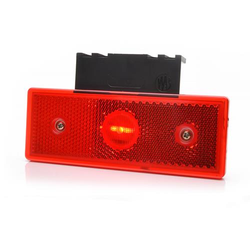 LED marker light rear, red with holder 12 / 24V
